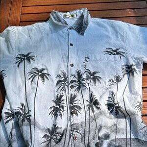 Shoreline short sleeve shirt L white with palm trees